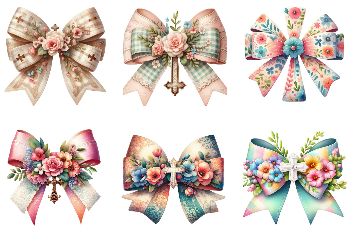 Spring Floral Cross Coquette Bow PNG, a Graphic by CitraGraphics (Photo 3 of 3)