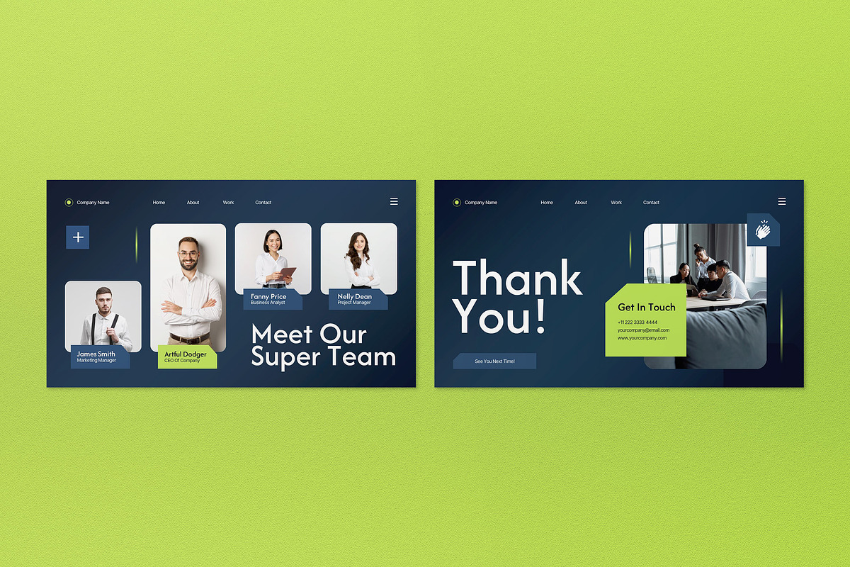 Blue Company Pitch Deck Keynote, a Presentation Template by graphicook
