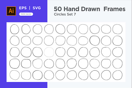 Hand Drawn Frame Circle 50-7, an Object Graphic by shahsoft