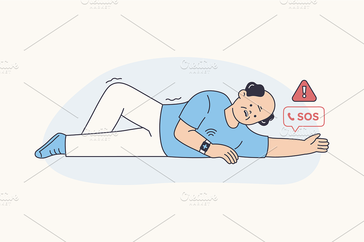 Connected Safe Seniors Illustration, an Object Graphic by Jump Studio (Photo 12 of 12)