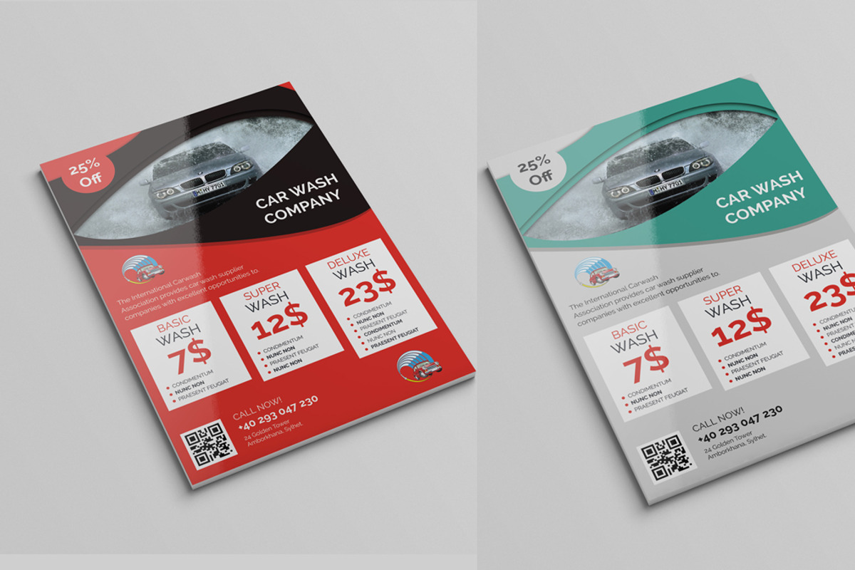 Car Wash Company Flyer, a Flyer Template by Design_Space (Photo 3 of 6)