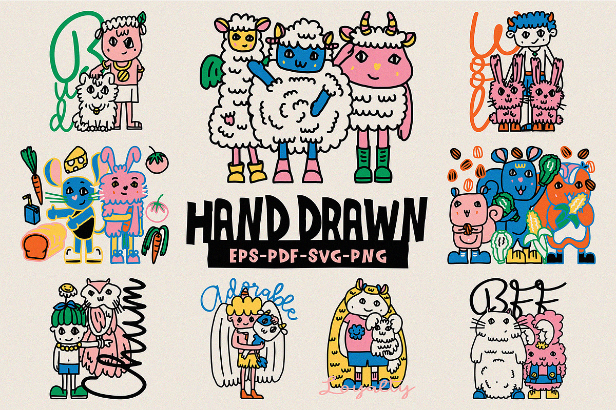 Hand-Drawn Friends Clipart Pack, a Graphic by 159room.studio (Photo 1 of 4)