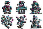 Merry Christmas Snowman Clipart, an Illustration by Craft Nest (Thumbnail 6 of 10)