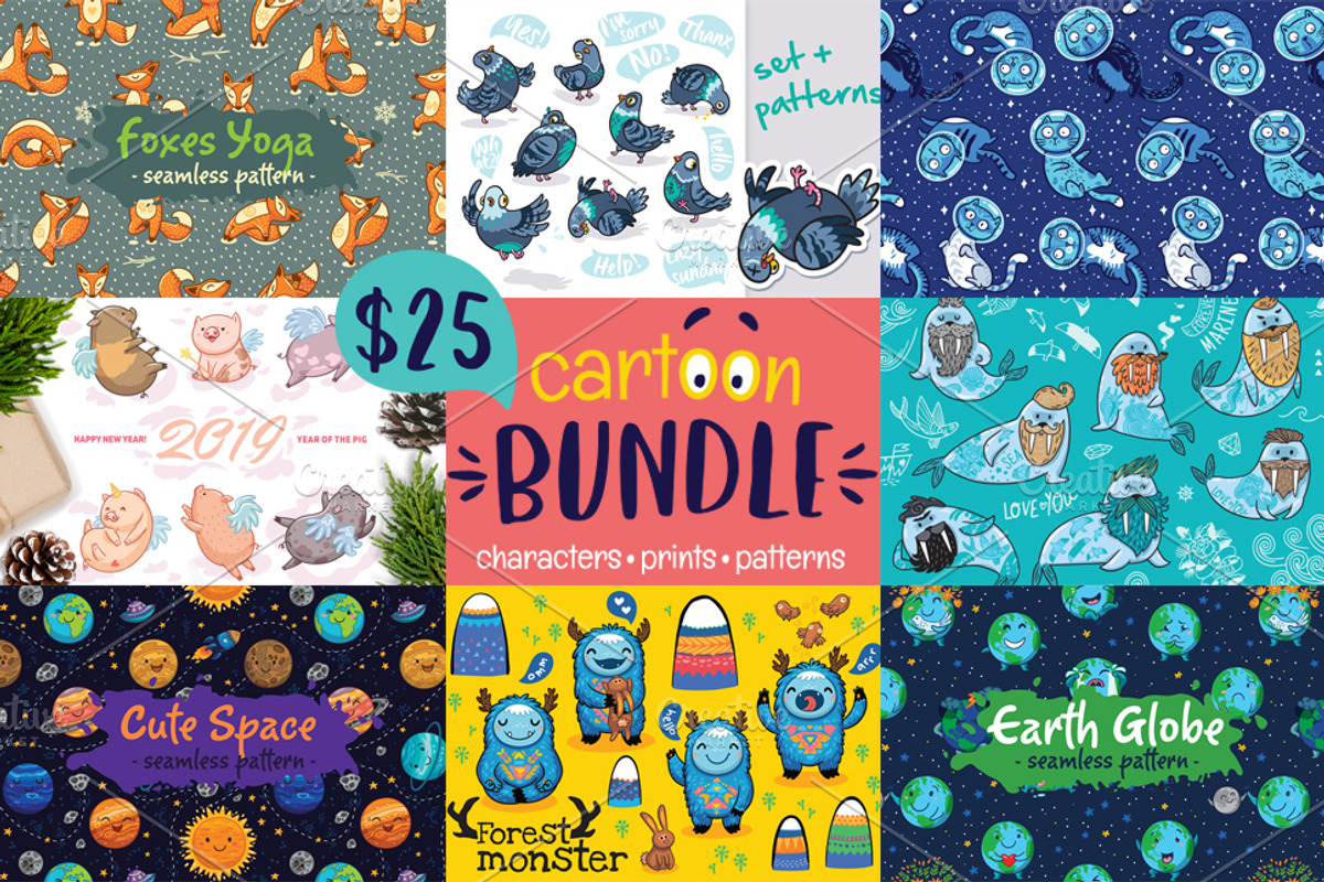 Cartoon Bundle, an Animal Illustration by PenguinHouse (Photo 1 of 19)