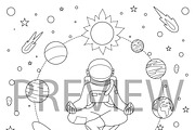 10 cute Astronaut illustrations, a Decorative Illustration by Somjai King (Thumbnail 3 of 11)