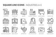 Square line icons, an Outline Icon by Howcolour (Thumbnail 23 of 85)