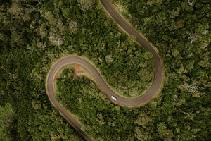 Aerial View of Windy Road