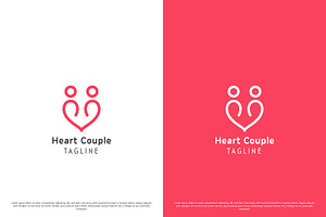 Couple Heart Logo Design Icon Vector, a Branding & Logo Template by Morvana Crew