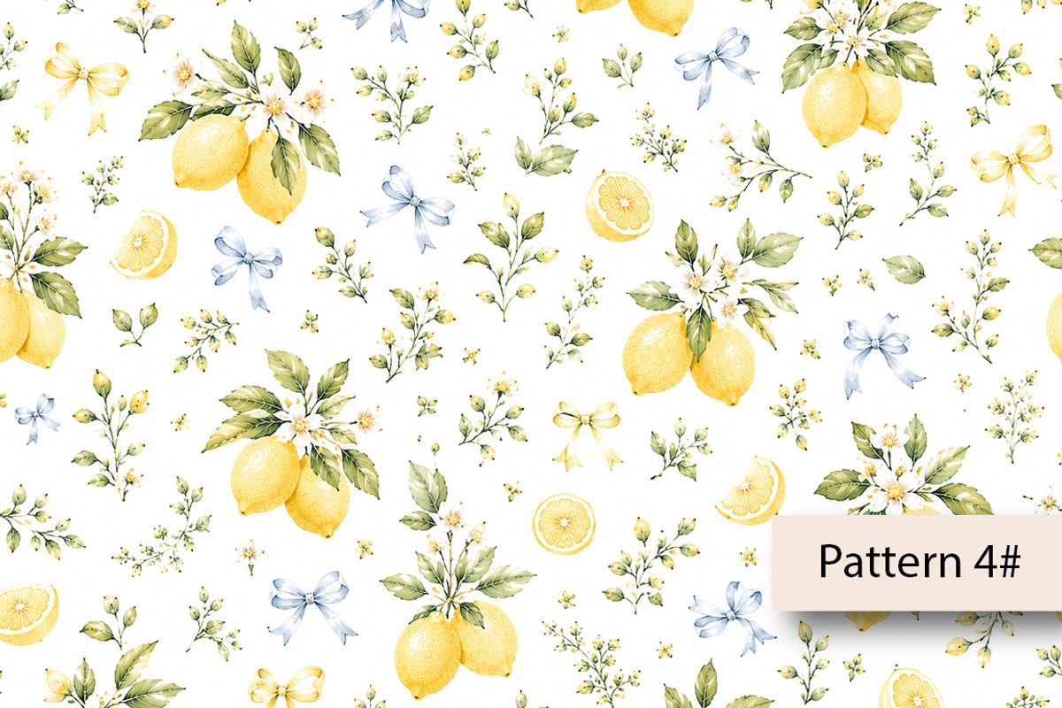 Watercolor Lemon Seamless Pattern, a Pattern Graphic by Villa 11 Estudio (Photo 5 of 8)