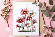 Spring daisy flower clipart, an Illustration by SinaCreation (Thumbnail 6 of 11)