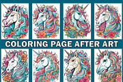 Floral Unicorn Coloring Pages For Ad, a Stationery Template by Design Station (Thumbnail 4 of 5)