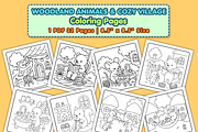 WOODLAND ANIMALS COLORING PAGES, an Animal Illustration by Vachira Digital Studio (Thumbnail 3 of 4)