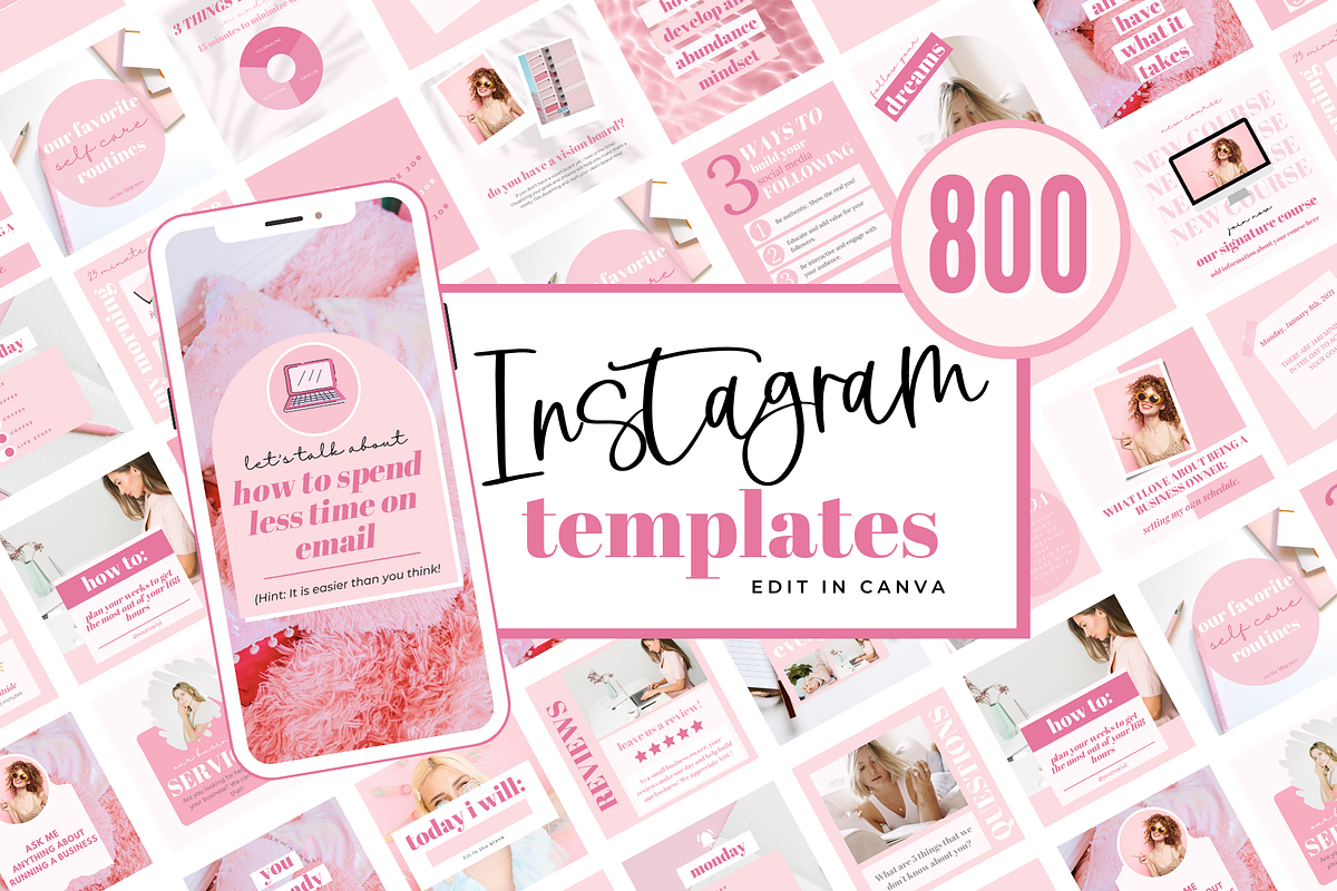 800 Pink Canva Social Media Template, a Social Media Template by Oh So Social Boutique (Photo 1 of 8)