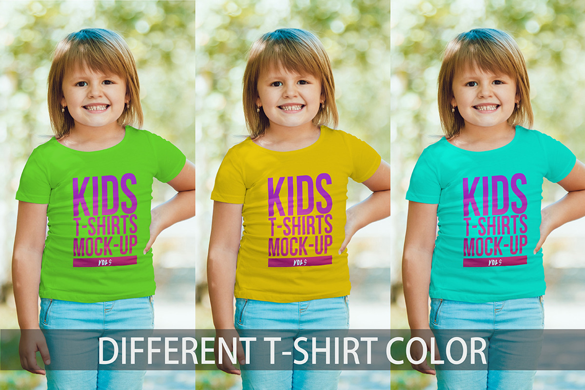 Kids T-Shirt Mock-Up Vol 5, a Shirt Mockup by Freeman Studio (Photo 3 of 17)