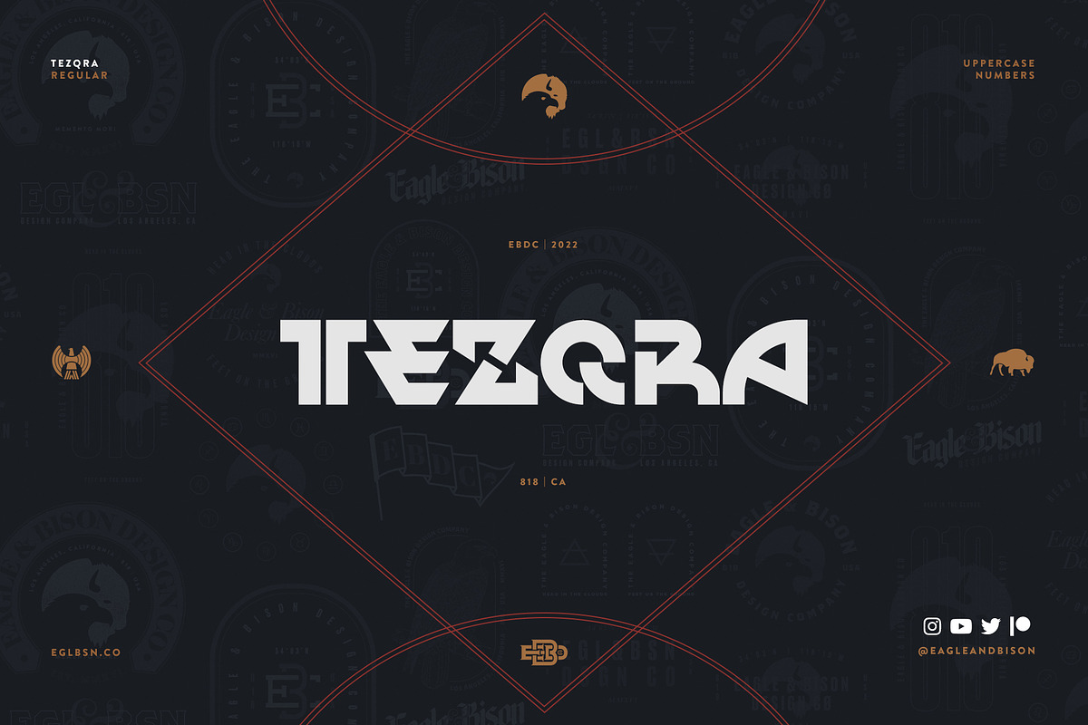 Tezqra, a Font by Eagle & Bison Design Co. (Photo 1 of 2)