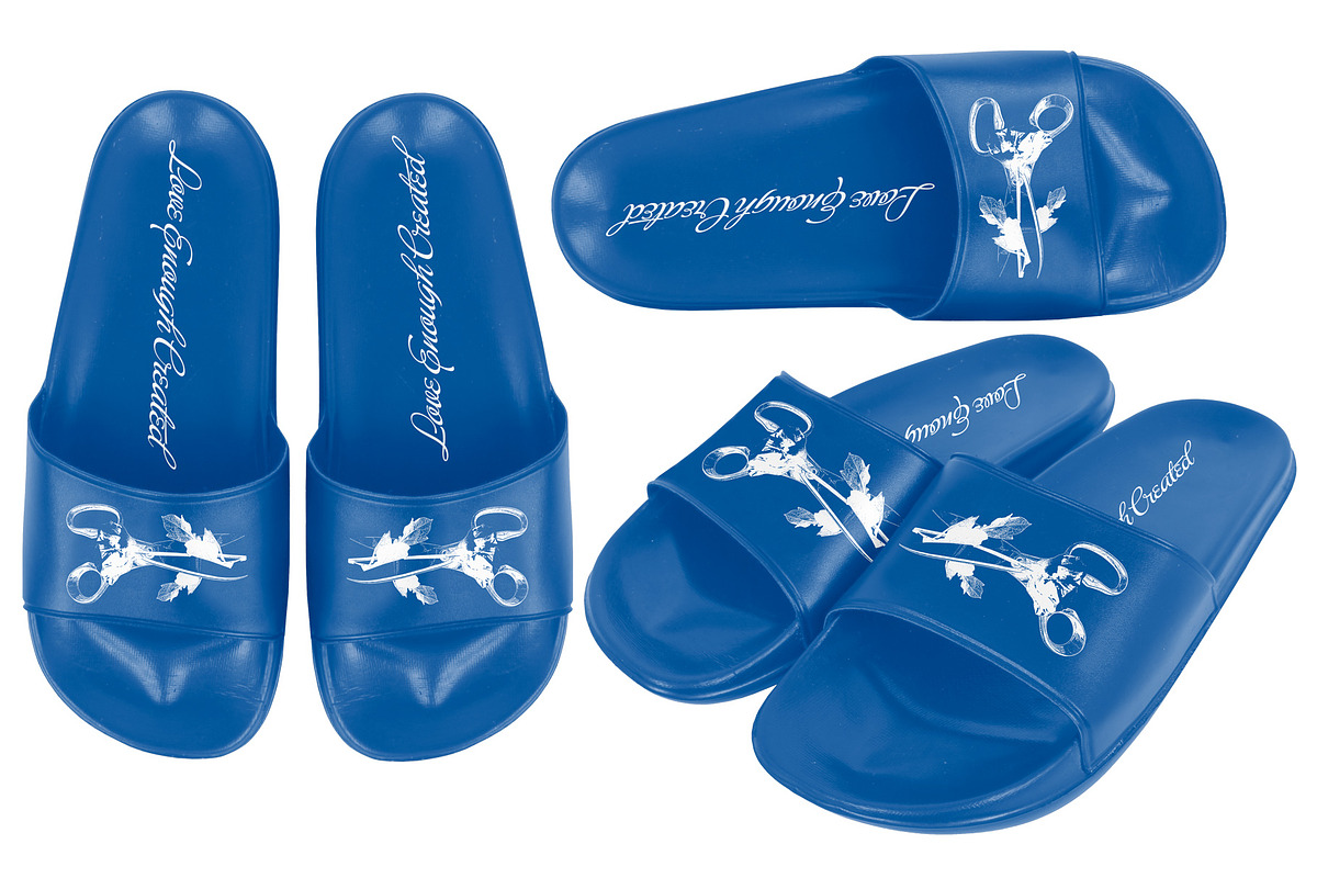REALISTIC SLIDE SANDALS MOCKUP, a Merchandise Mockup by DaldSgh (Photo 3 of 8)