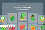 Organic Produce 3D Brand Icons, a Food Illustration by twinstd (Thumbnail 1 of 6)