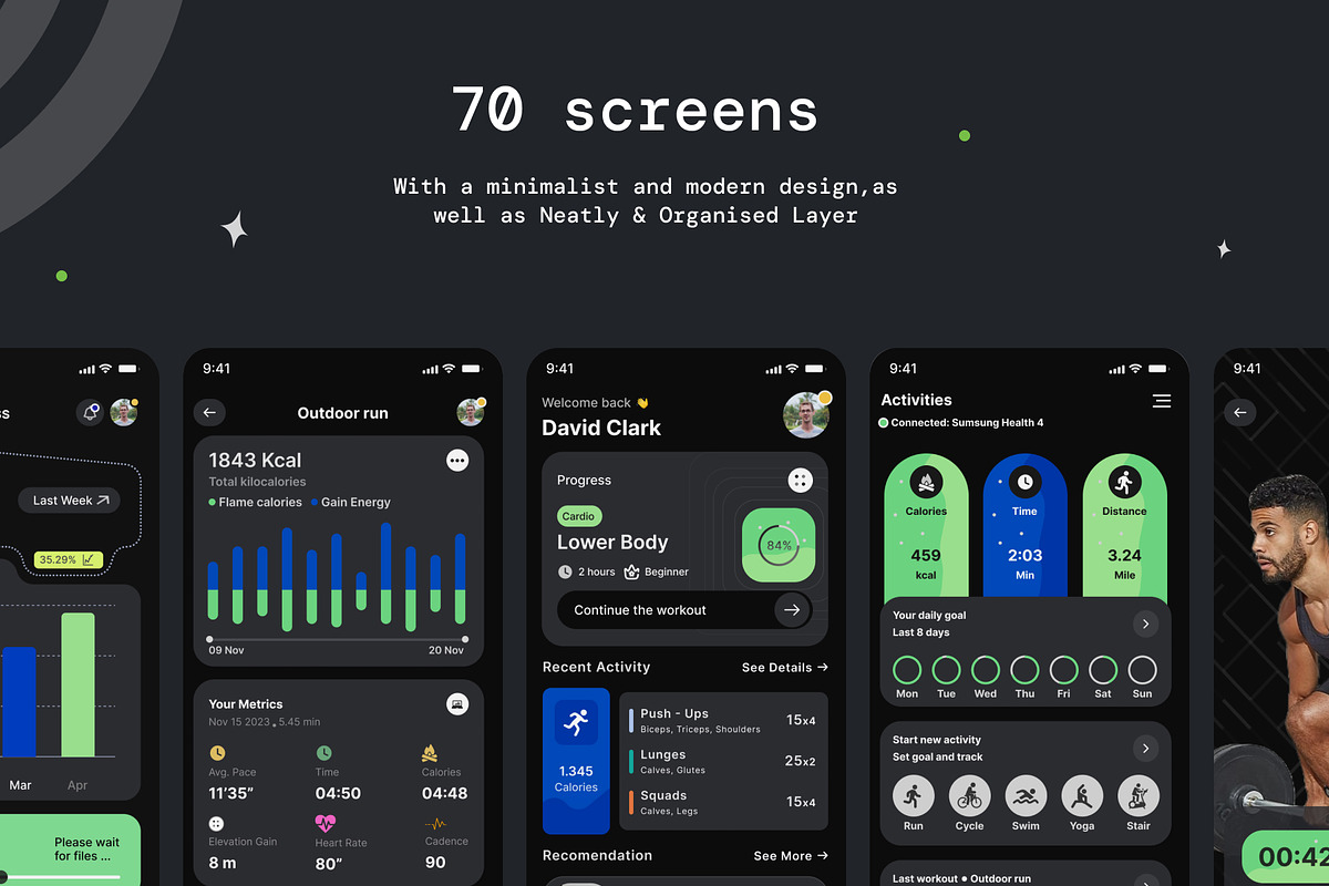 Fitness App | Exercise app | Workout, an UI Kit Template by Muhammad_Ahmad (Photo 6 of 6)