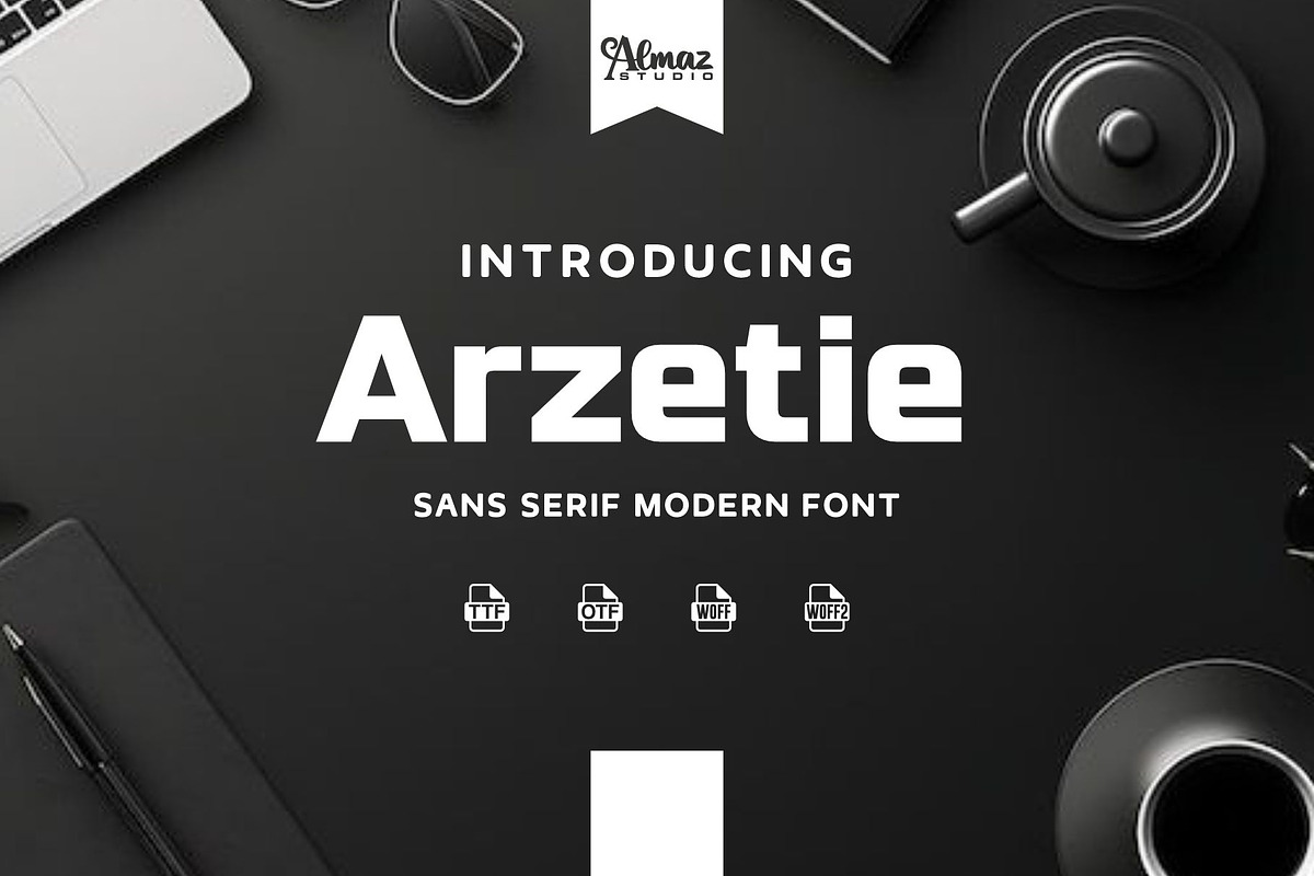 Arzetie, a Sans Serif Font by almazstudio (Photo 1 of 9)