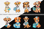 Nurse Dog Clipart, a Graphic by Artnoy (Thumbnail 2 of 5)