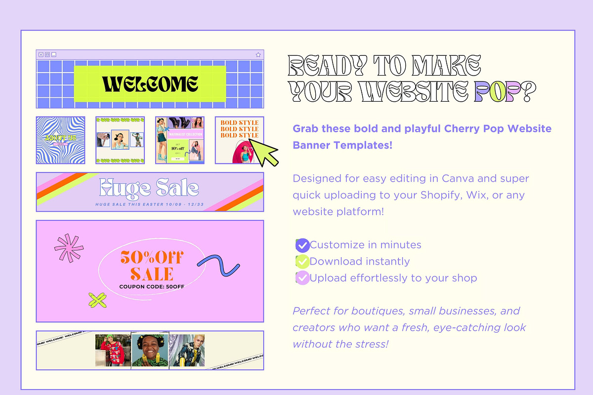Ecommerce Website Banners Templates, a Shopify Template by Hell Yeah Designs (Photo 2 of 11)