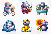 Hippo Watercolor Clipart, an Illustration by RobertsArt (Thumbnail 7 of 8)