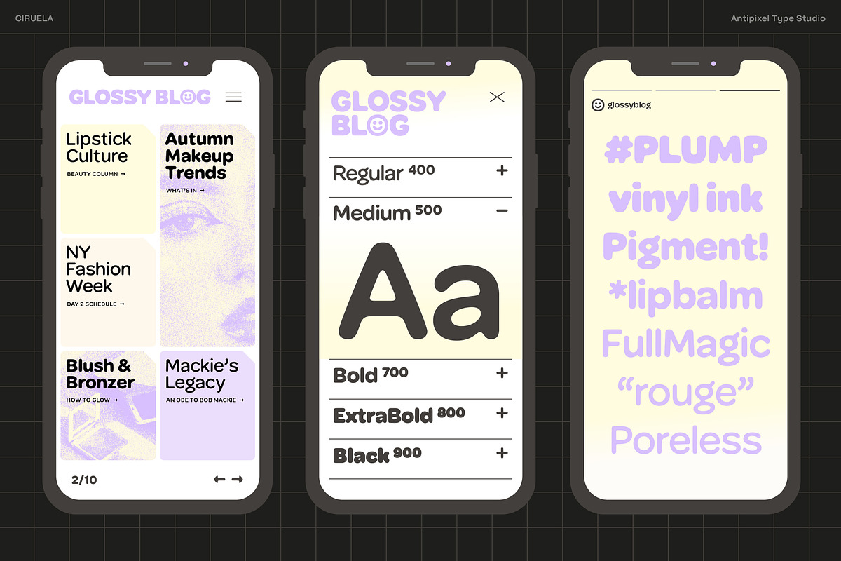 Ciruela | Chunky Round Display Sans, a Sans Serif Font by Antipixel Type Studio (Photo 11 of 19)