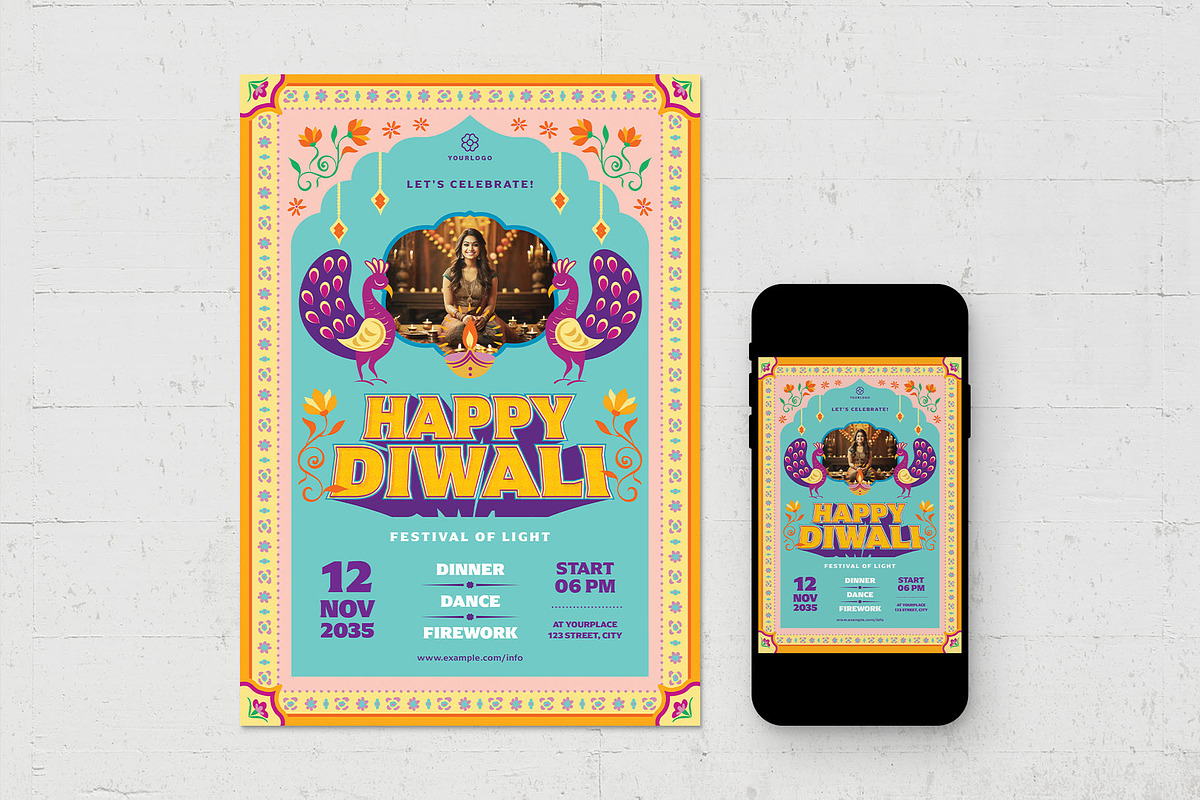 Diwali Flyer Template, a Flyer Template by BrandPacks (Photo 2 of 5)