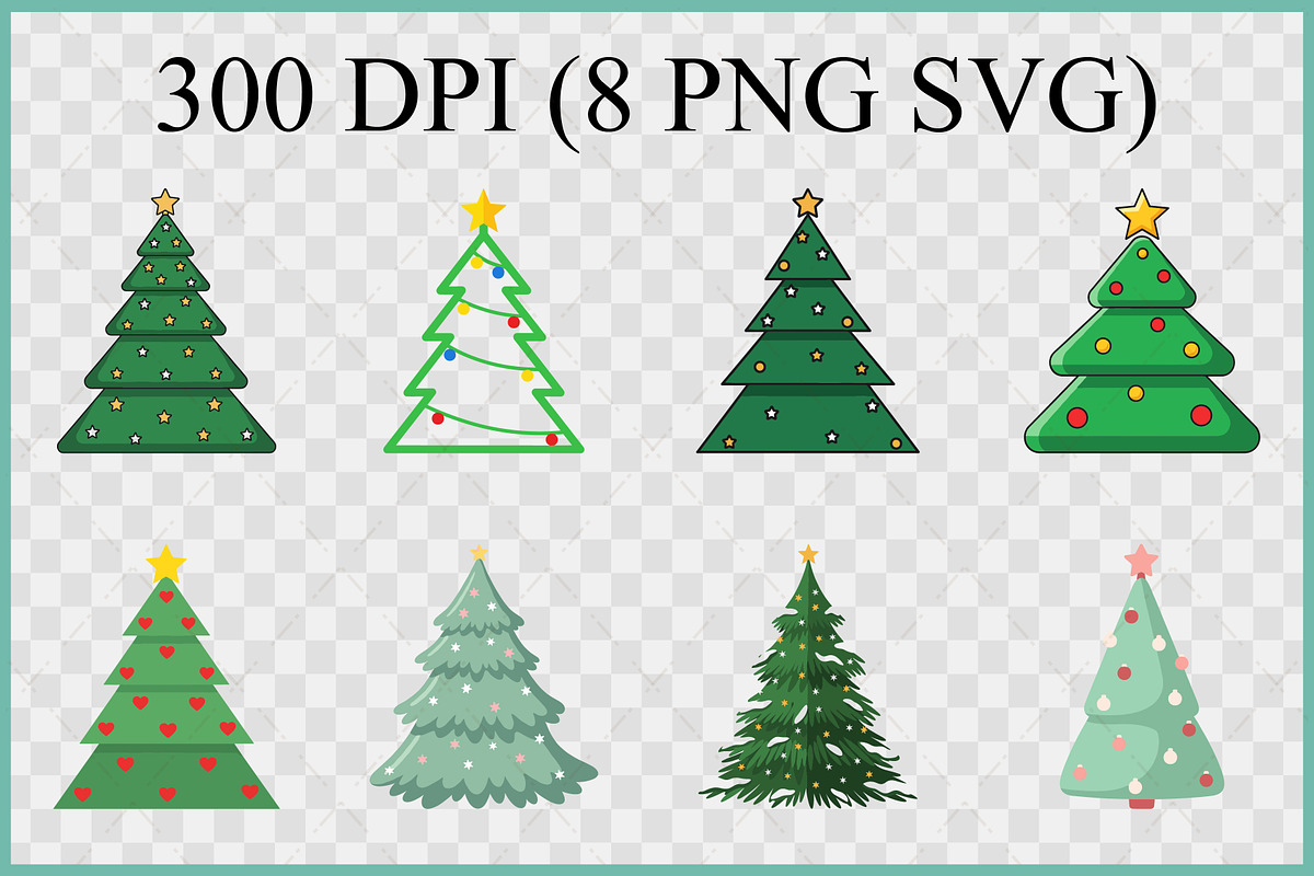 Christmas Trees Vector Clipart Set, a Seasonal Illustration by Gfx Expert Team (Photo 2 of 3)