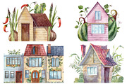Cute garden houses, a Decorative Illustration by Dashamoony (Thumbnail 3 of 4)