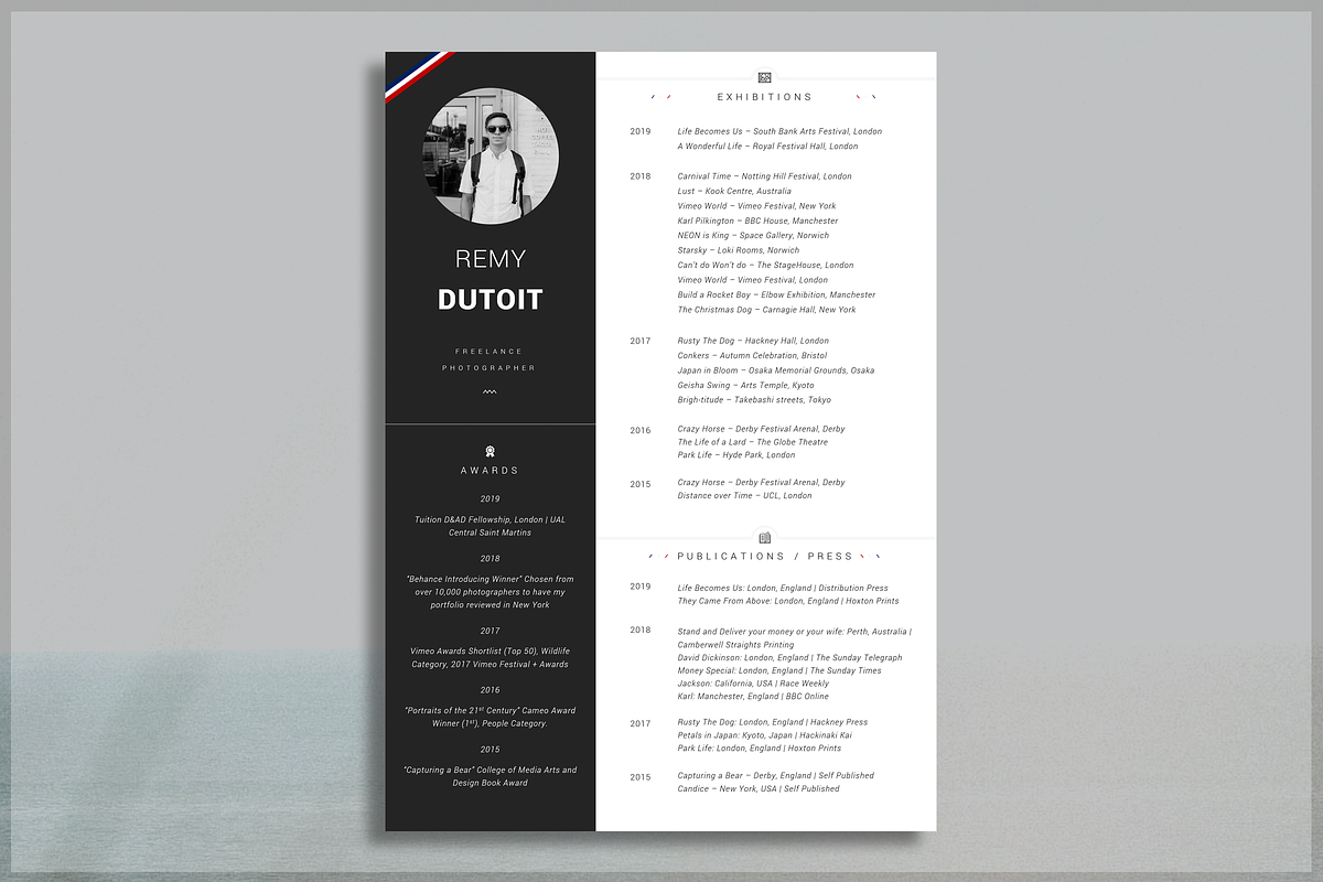 Portfolio Resume / Photographer CV, a Resume Template by introDuice - CV / Resumes (Photo 5 of 6)