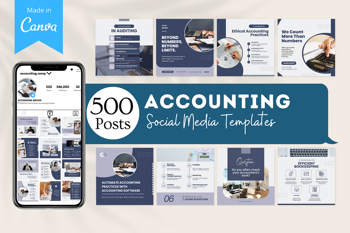 Accountant Posts - Canva Templates, a Social Media Template by Viral Content Design (Photo 1 of 15)