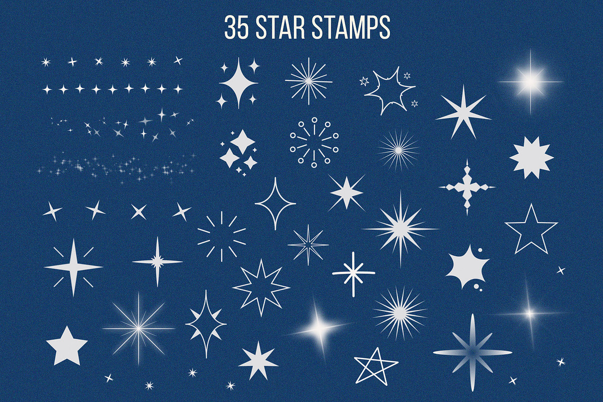 Procreate snowflakes and stars stamp, a Brush Add-On by Julia Right Studio (Photo 3 of 4)