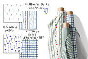 Wildflowers, stripes, checks bandle, a Pattern Graphic by Oksana Dovhopol Art (Thumbnail 2 of 23)