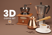 3D set of objects for making coffee., a Food & Drink 3D Model by FoxyDraw (Thumbnail 1 of 5)
