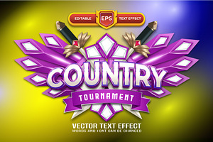 Country 3d Logo With Text Effect