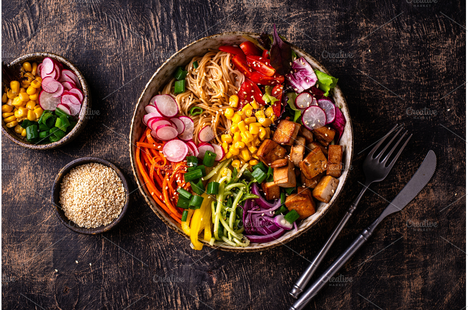 Vegan healthy poke bowl with tofu, a Food & Drink Photo by Yulia Furman