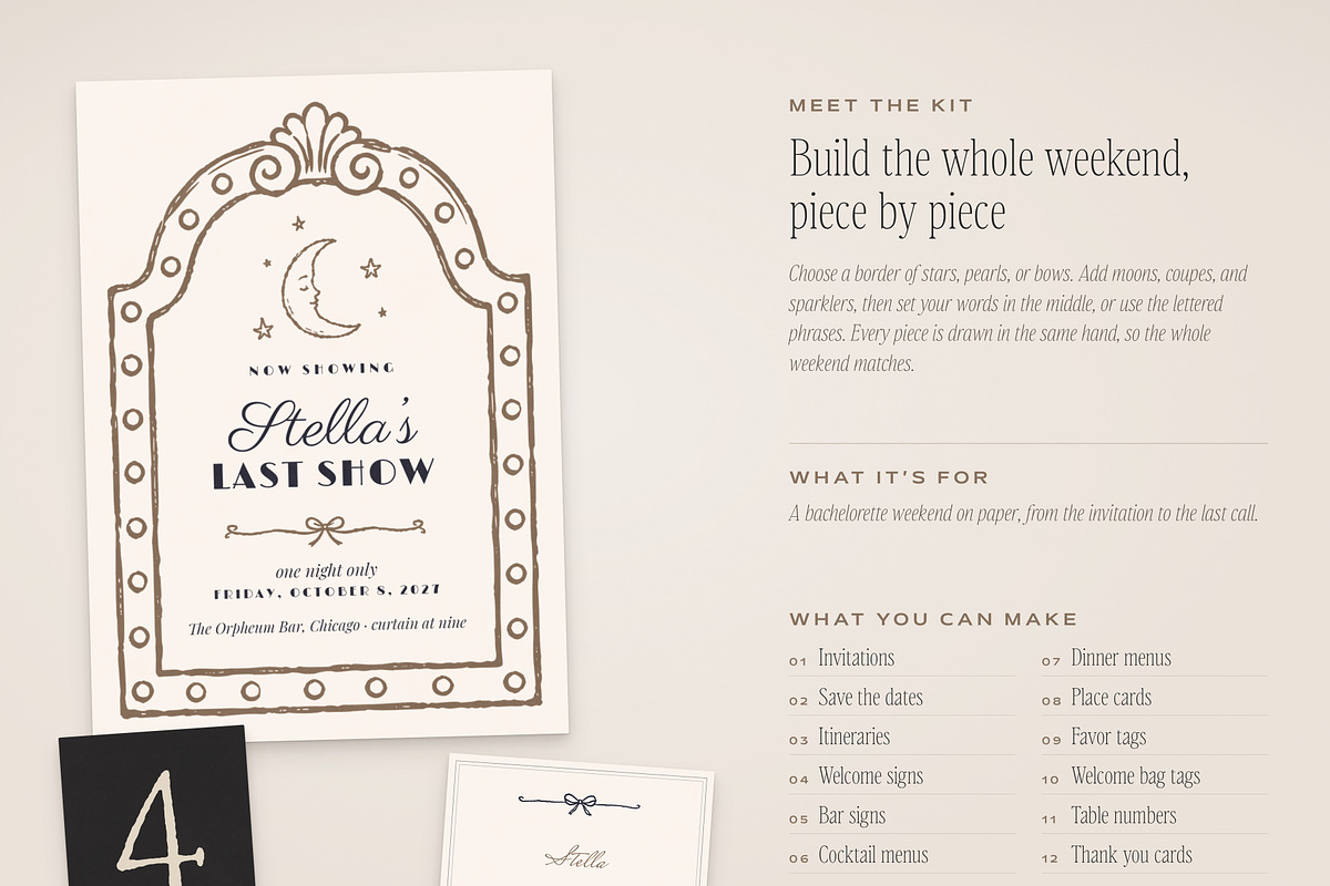 Bachelorette Invitation & Sign Kit, an Object Graphic by The October Creative (Photo 2 of 18)