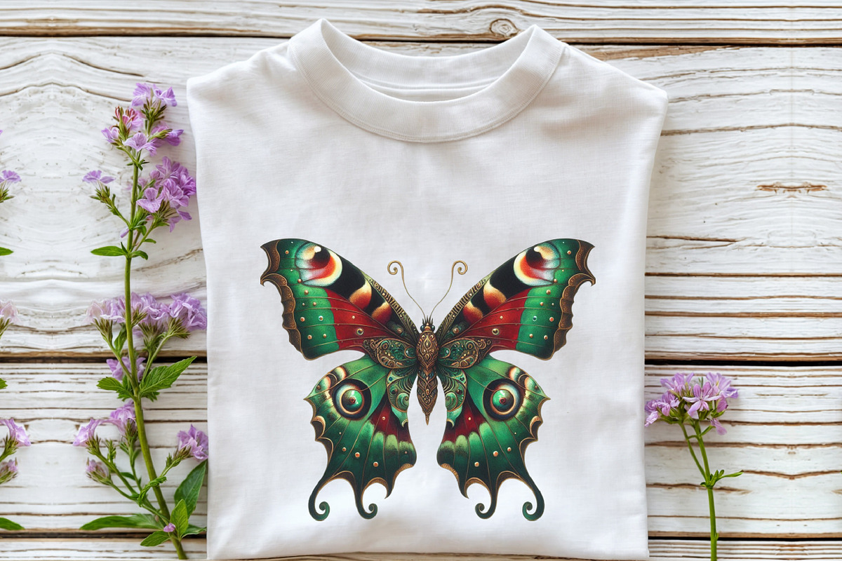 Watercolor Christmas Butterfly Clipa, a Seasonal Illustration by Rose Art (Photo 4 of 7)