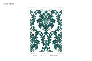 Damask Ikat, Vector Seamless Pattern