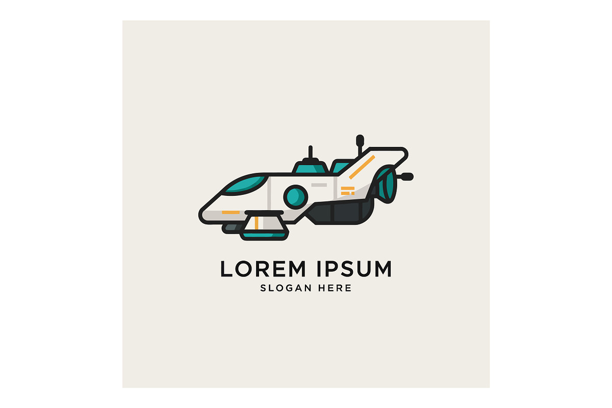Futuristic spaceship design in flat, an Illustration by designvectx