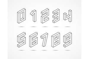 Collection Of The Isometric Numbers 3d Illustration