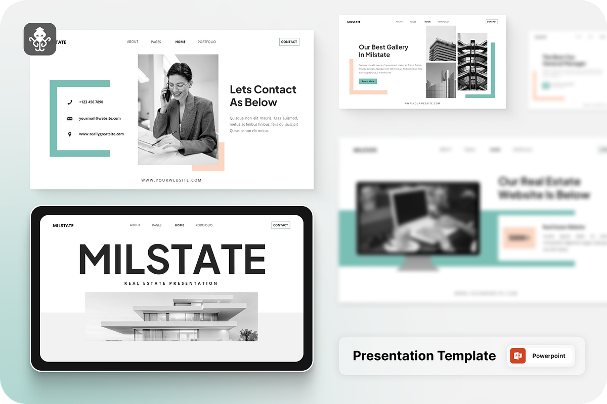 Real Estate Presentation PowerPoint, a Presentation Template by SquidPixey (Photo 1 of 6)