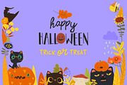 Halloween Frame With Funny Cats, a Seasonal Illustration by Maria Starus (Thumbnail 1 of 3)