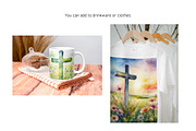 Watercolor Easter Cross, Set 2, a Decorative Illustration by Kat's Artful Creations (Thumbnail 6 of 9)