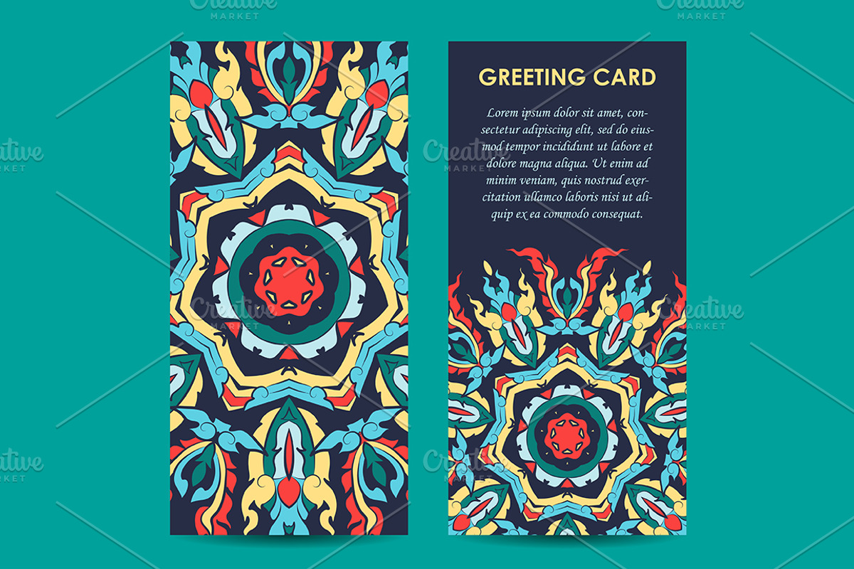Mandala greeting cards set, a Card Template by Iryna Denysova (Photo 2 of 9)
