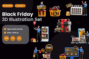 Black Friday 3D Illustration Pack, a 3D by novia99design