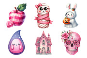 Charm Pink Halloween Clipart, an Illustration by Daily.Designs (Thumbnail 3 of 5)