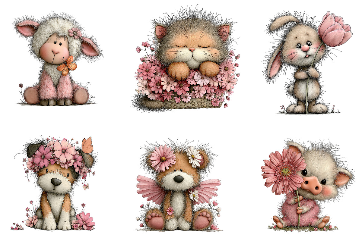 Whimsical Spring Animals Clipart, an Illustration by CreationArt (Photo 5 of 6)