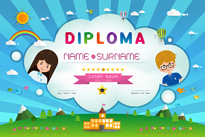 Certificate kids diploma, an Invitation Template by essense